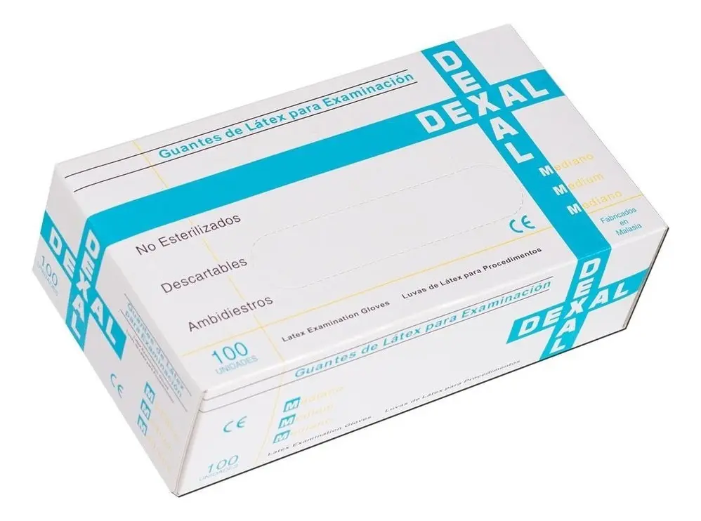 GUANTE LATEX BLANCO x 100 un TALLE