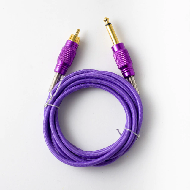 Clip RCA cable de tela Purpura