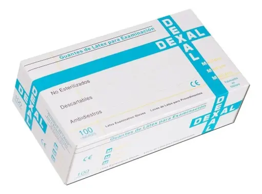 GUANTE LATEX BLANCO x 100 un TALLE