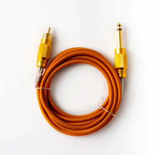 [CLI-026] Clip RCA cable de tela Anaranjado