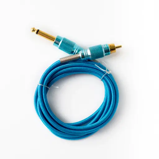[CLI-027] Clip RCA cable de tela Celeste